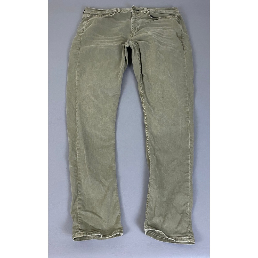 Rag & Bone Skinny Jeans Men's Size 36x32 Fit 1  Olive Green Kenil Cotton Blend